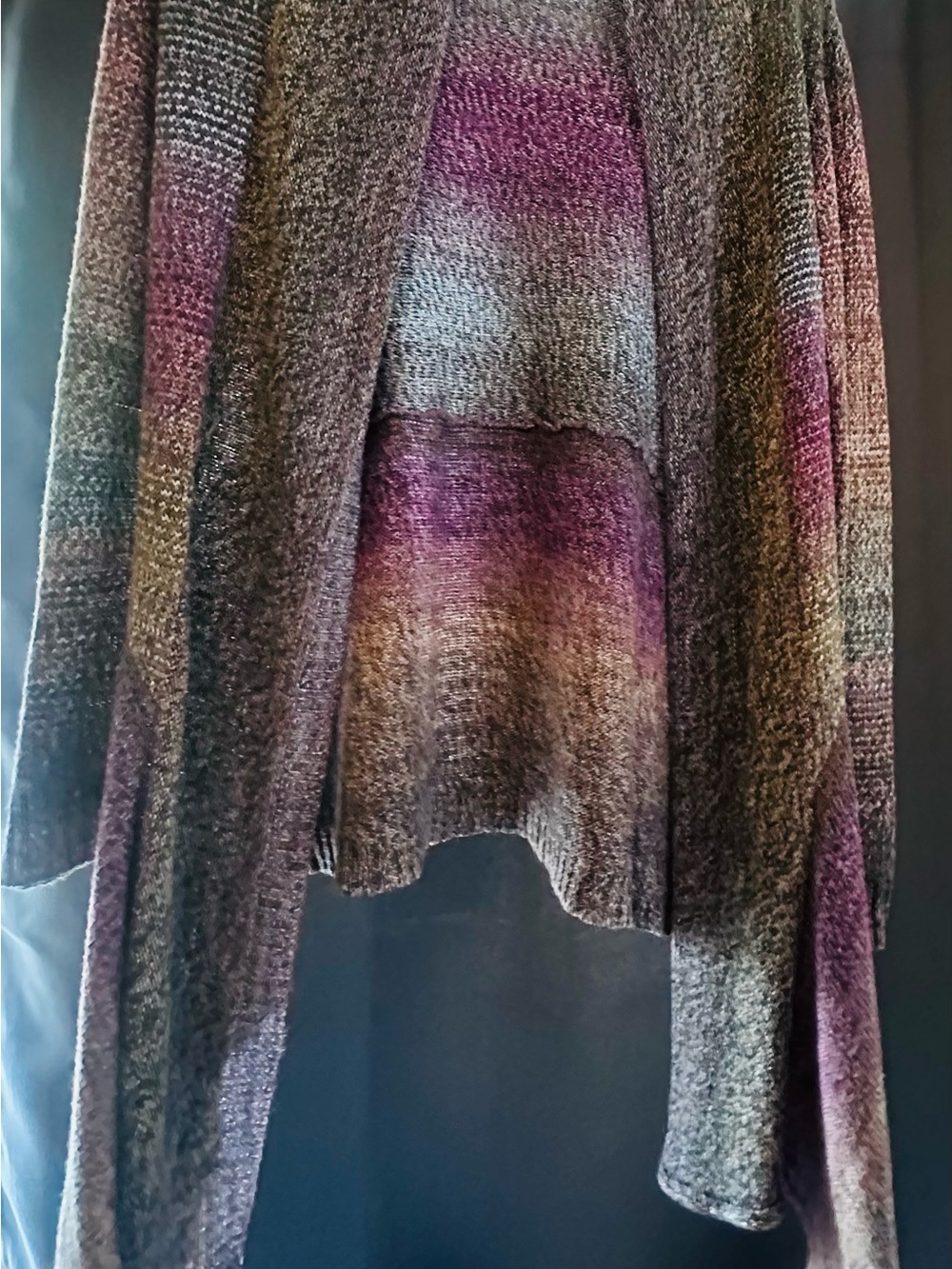 American Rag Gradient Open Front Cardigan in Purple and Gray
